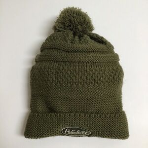 Peterbilt Big Rig Tractor Pom Knit Beanie Patch Ski Beach Skate Army Green VTG